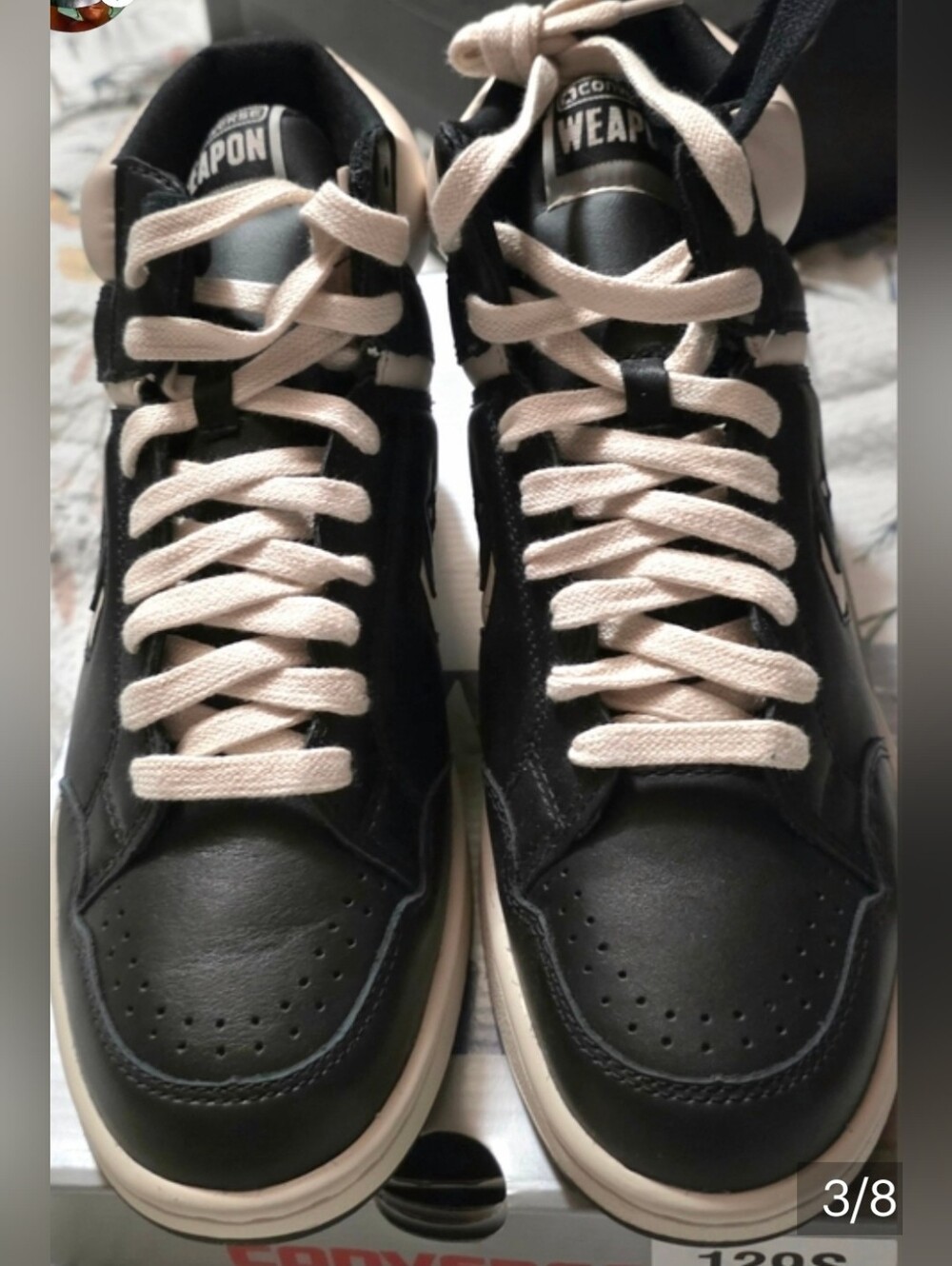 Converse Black and White Star Chevron High-Top Sneakers, Men 8, Women 9.5